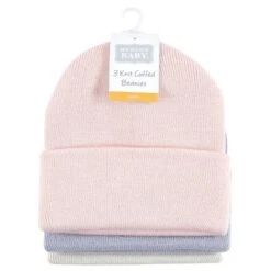 Hudson Baby Family Knit Cuffed Beanie 3pk, Lavender