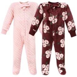 Hudson Baby Infant Girl Plush Sleep And Play, Burgundy Floral -Hudson Baby Store GUEST 36b728fd 7a19 42ab a77e 687d7672225a