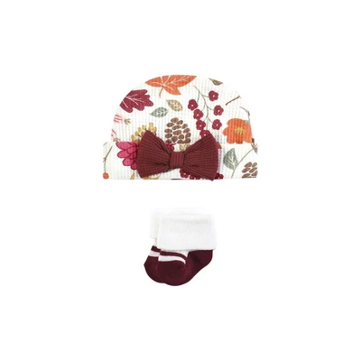 Hudson Baby Girls Thermal Preemie Layette Set 4pc Short Sleeve Outfit, Acorn Botanical, Preemie 2 Hudson Baby Girls Thermal Preemie Layette Set 4pc Short Sleeve Outfit, Acorn Botanical, Preemie - Image 2