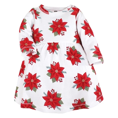 Hudson Baby Infant And Toddler Girl Cotton Dresses, Poinsettia Dot 2 Hudson Baby Infant And Toddler Girl Cotton Dresses, Poinsettia Dot - Image 2