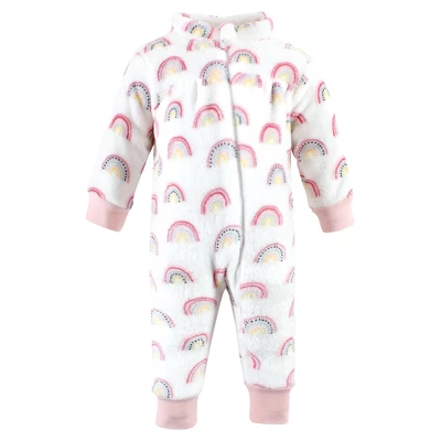 Hudson Baby Infant Girl Plush Jumpsuits, Modern Rainbow 2 Hudson Baby Infant Girl Plush Jumpsuits, Modern Rainbow - Image 2