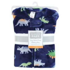 Hudson Baby Boy Plush Sleeping Bag, Sack, Blanket, Long-Sleeve Dinosaurs