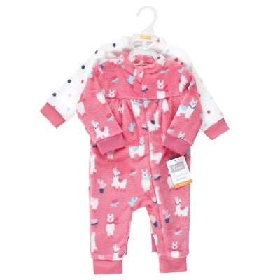 Hudson Baby Infant Girl Plush Jumpsuits, Llama 1 Hudson Baby Infant Girl Plush Jumpsuits, Llama