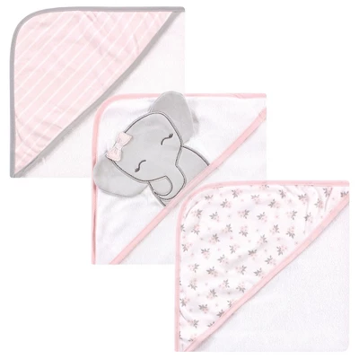 Hudson Baby Infant Girl Cotton Rich Hooded Towels, Cute Elephant, One Size 4 Hudson Baby Infant Girl Cotton Rich Hooded Towels, Cute Elephant, One Size - Image 4