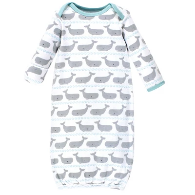 Hudson Baby Infant Boy Cotton Long-Sleeve Gowns 3pk, Whales Anchor, 0-6 Months 3 Hudson Baby Infant Boy Cotton Long-Sleeve Gowns 3pk, Whales Anchor, 0-6 Months - Image 3