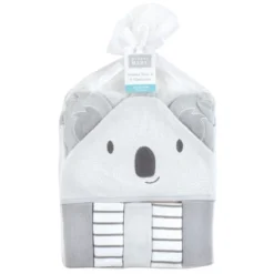 Hudson Baby Unisex Baby Hooded Towel And Five Washcloths, Koalas, One Size