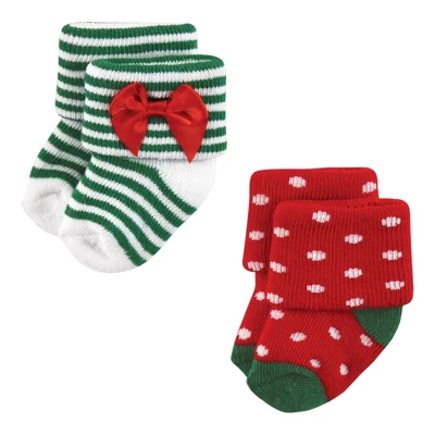 Hudson Baby Infant Girls Cotton Rich Newborn And Terry Socks, 12 Days Of Christmas Girl 2 Hudson Baby Infant Girls Cotton Rich Newborn And Terry Socks, 12 Days Of Christmas Girl - Image 2