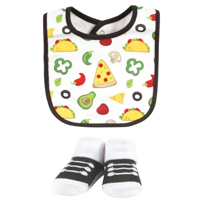 Hudson Baby Infant Boy Cotton Bib And Sock Set, Boy Pizza Taco, One Size 3 Hudson Baby Infant Boy Cotton Bib And Sock Set, Boy Pizza Taco, One Size - Image 3