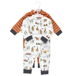 Hudson Baby Unisex Toddler Plush Jumpsuits, Camping
