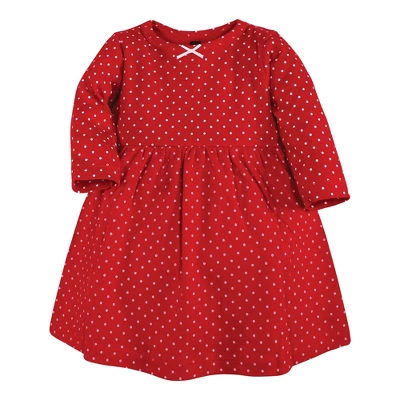 Hudson Baby Infant And Toddler Girl Cotton Dresses, Poinsettia Dot 3 Hudson Baby Infant And Toddler Girl Cotton Dresses, Poinsettia Dot - Image 3