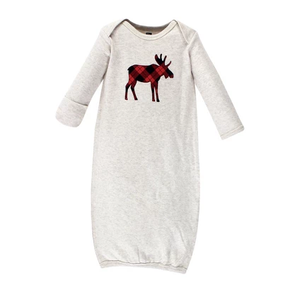 Hudson Baby Infant Unisex Cotton Gowns, Moose, 0-6 Months 1 Hudson Baby Infant Unisex Cotton Gowns, Moose, 0-6 Months