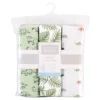 Hudson Baby Infant Boy Quilted Cotton Swaddle Wrap 3pk, Dinosaur, 0-3 Months
