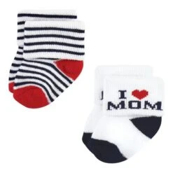 Hudson Baby Infant Boy Cotton Rich Newborn And Terry Socks, Mom Dad Boy Navy Red -Hudson Baby Store GUEST 480caf58 0a12 4a41 9c80 5ee20a3e852e