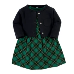 Hudson Baby Baby Girls Cotton Dress And Cardigan Set, Forest Green Plaid -Hudson Baby Store GUEST 4882643e e008 4bb5 bda8 c7ae203f3737