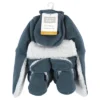 Hudson Baby Infant Boy Trapper Hat, Mitten And Bootie Set, Coronet Blue