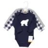 Hudson Baby Infant Boy Cotton Long-Sleeve Bodysuits, Polar Bear