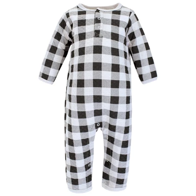 Hudson Baby Infant Boy Premium Quilted Coveralls, Bear Gray Black 3 Hudson Baby Infant Boy Premium Quilted Coveralls, Bear Gray Black - Image 3
