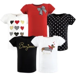Hudson Baby Girl Short Sleeve T-Shirts, Houndstooth Red -Hudson Baby Store GUEST 4ece4800 1db3 4a36 9292 5f2fd5d29a44