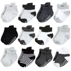Hudson Baby Infant Boy Non-Skid No-Show Socks, Black White Stripes -Hudson Baby Store GUEST 4fbcf87d 2b89 4b8f a5f4 ac2c24f2b28b
