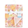 Hudson Baby Girls Plush Blanket With Furry Binding And Back, Peace Love Flowers, One Size