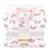 Hudson Baby Infant Girl Premium Quilted Long Sleeve Sleeping Bag And Wearable Blanket, Modern Rainbow