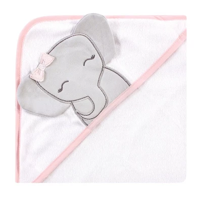 Hudson Baby Infant Girl Cotton Rich Hooded Towels, Cute Elephant, One Size 2 Hudson Baby Infant Girl Cotton Rich Hooded Towels, Cute Elephant, One Size - Image 2
