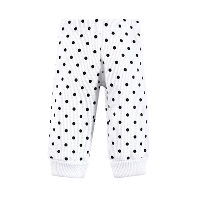 Hudson Baby Girls Thermal Preemie Layette Set 4pc Long Sleeve Outfit, Black White Dots, Preemie 4 Hudson Baby Girls Thermal Preemie Layette Set 4pc Long Sleeve Outfit, Black White Dots, Preemie - Image 4