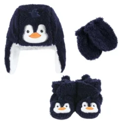 Hudson Baby Infant Boy Trapper Hat, Mitten And Bootie Set, Navy Penguin -Hudson Baby Store GUEST 585bc1ef edb1 4c88 99b3 2b158f82571e