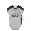 Hudson Baby Infant Boy Cotton Bodysuits, Love Dad