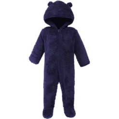 Hudson Baby Faux Shearling Bunting 1pk, Navy Bear