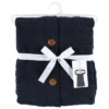 Hudson Baby Infant Boy Faux Shearling Knitted Baby Lounge Stroller Wrap Sack, Navy, One Size