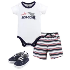 Hudson Baby Infant Boy Cotton Bodysuit, Shorts And Shoe 3pc Set, Jawsome -Hudson Baby Store GUEST 5e1e8c5b 9d8f 4c94 9f30 184e17ca7ea1