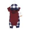 Hudson Baby Boys Thermal Preemie Layette Set 4pc Short Sleeve Outfit, Navy Plaid, Preemie