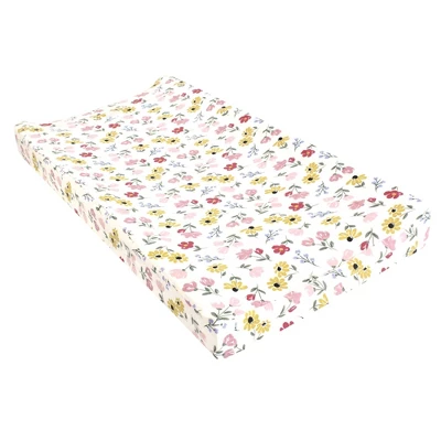 Hudson Baby Infant Girl Changing Pad Cover, Soft Painted Floral, One Size 2 Hudson Baby Infant Girl Changing Pad Cover, Soft Painted Floral, One Size - Image 2