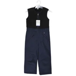 Hudson Baby Unisex Snow Bib Overalls With Fleece Top, Navy