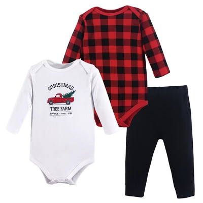 Hudson Baby Infant Unisex Cotton Bodysuit And Pant Set, Christmas Tree 3 Hudson Baby Infant Unisex Cotton Bodysuit And Pant Set, Christmas Tree - Image 3