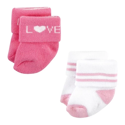 Hudson Baby Infant Girl Cotton Rich Newborn And Terry Socks, Bear Girl 4 Hudson Baby Infant Girl Cotton Rich Newborn And Terry Socks, Bear Girl - Image 4
