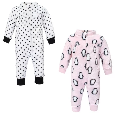 Hudson Baby Infant Girl Plush Jumpsuits, Pink Penguin 9 Hudson Baby Infant Girl Plush Jumpsuits, Pink Penguin - Image 9