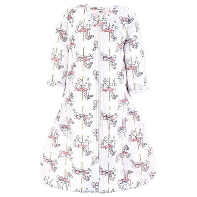 Hudson Baby Infant Girl Long Sleeve Plush Faux Fur Sleeping Bag, Wearable Blanket, Carousel Horse 2 Hudson Baby Infant Girl Long Sleeve Plush Faux Fur Sleeping Bag, Wearable Blanket, Carousel Horse - Image 2