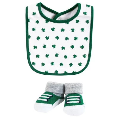 Hudson Baby Infant Boy Cotton Bib And Sock Set, Cutest Clover, 0-9 Months 3 Hudson Baby Infant Boy Cotton Bib And Sock Set, Cutest Clover, 0-9 Months - Image 3