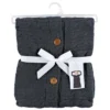 Hudson Baby Infant Boy Faux Shearling Knitted Baby Lounge Stroller Wrap Sack, Charcoal, One Size