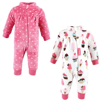 Hudson Baby Infant Girl Plush Jumpsuits, Ice Cream 9 Hudson Baby Infant Girl Plush Jumpsuits, Ice Cream - Image 9