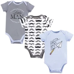 Hudson Baby Infant Boy Cotton Bodysuits 3pk, Gotta Stay Fly