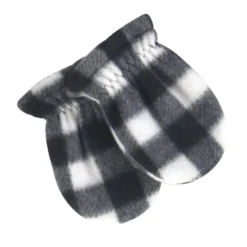 Hudson Baby Infant And Toddler Fleece Trapper Hat And Mitten 2pc Set, Black White Plaid