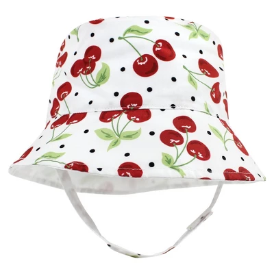 Hudson Baby Infant Girl Sun Protection Hat, Cherries Dot 3 Hudson Baby Infant Girl Sun Protection Hat, Cherries Dot - Image 3