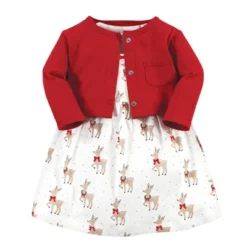 Hudson Baby Infant And Toddler Girl Cotton Dress And Cardigan Set, Fancy Rudolph -Hudson Baby Store GUEST 6ff60c32 9402 4594 b66e 22855d409898