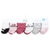 Hudson Baby Infant Girl Cotton Rich Newborn And Terry Socks, Mom And Dad Girl Pink Black