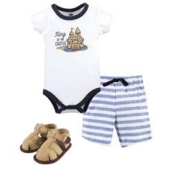 Hudson Baby Infant Boy Cotton Bodysuit, Shorts And Shoe 3pc Set, Sandcastle -Hudson Baby Store GUEST 71d35510 0eba 41c6 a88b 1c7ac2426d5c