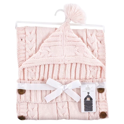 Hudson Baby Infant Girl Knitted Baby Lounge Stroller Wrap Sack, Blushing Bride, One Size 1 Hudson Baby Infant Girl Knitted Baby Lounge Stroller Wrap Sack, Blushing Bride, One Size