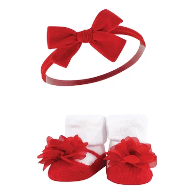 Hudson Baby Infant Girls Headband And Socks Giftset, Red Blue, One Size 2 Hudson Baby Infant Girls Headband And Socks Giftset, Red Blue, One Size - Image 2